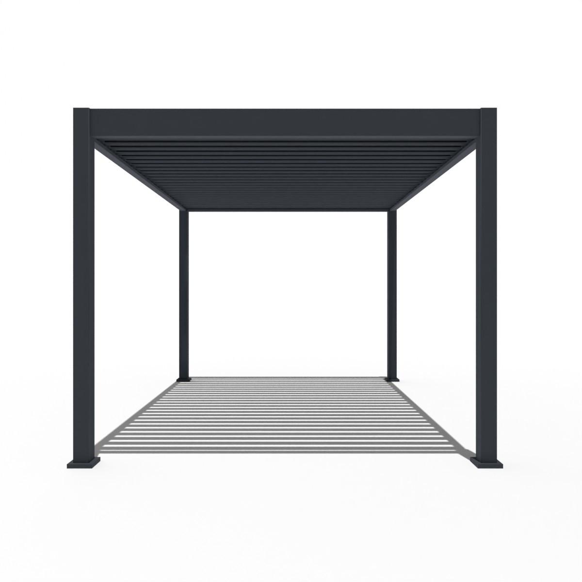 Pergola Deluxe 400x255x300cm Wetterfest, Elektrisch - Anthrazit, Basics, Metall (400/255/300cm) - Gardenson