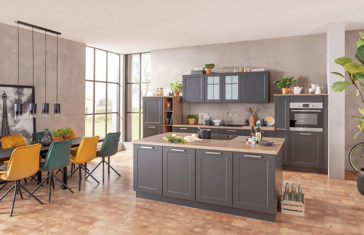 Einbauküche Ip4250 Frei Planbar Modernes Design - Eichefarben/Anthrazit, MODERN, Holzwerkstoff - Impuls