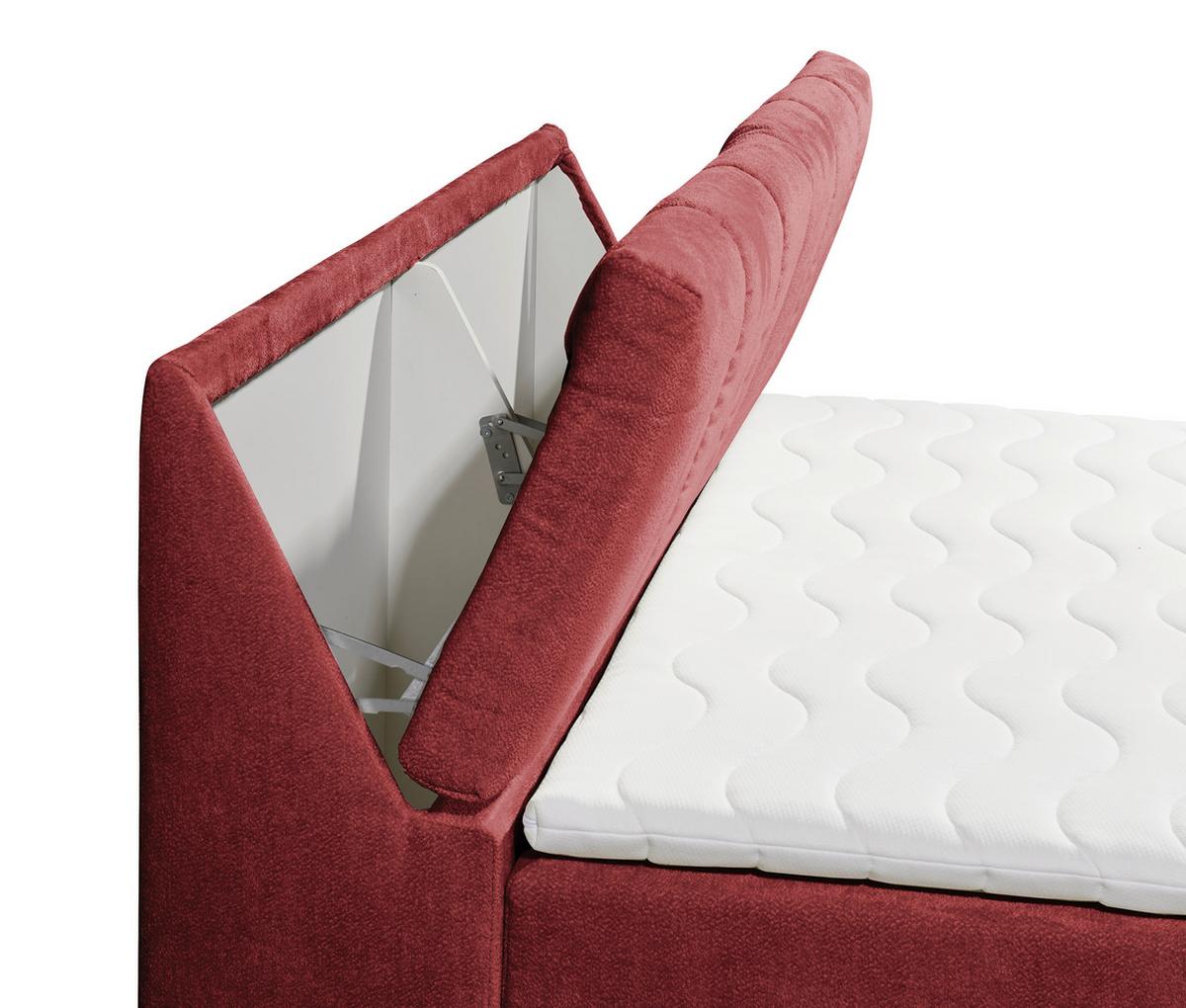 Boxbett Mit Topper+bettkasten 180x200 Cm Valencia - Rot/Schwarz, MODERN, Holzwerkstoff/Textil (180/200cm) - MID.YOU