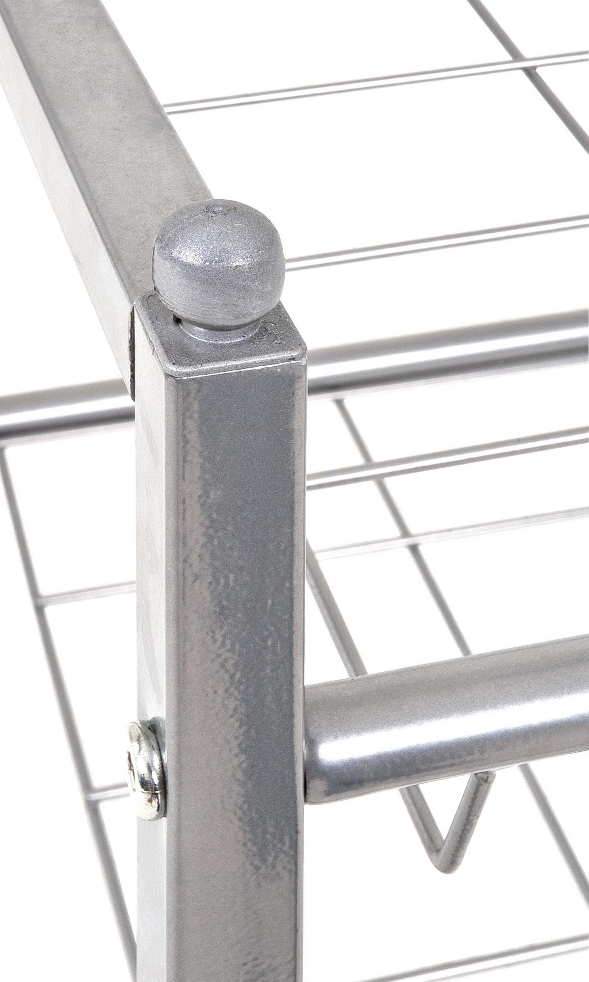 Schuhregal 2 Ablagen 8 Paar Alufarben H: 38 cm - Alufarben, Basics, Metall (80/38/30cm)