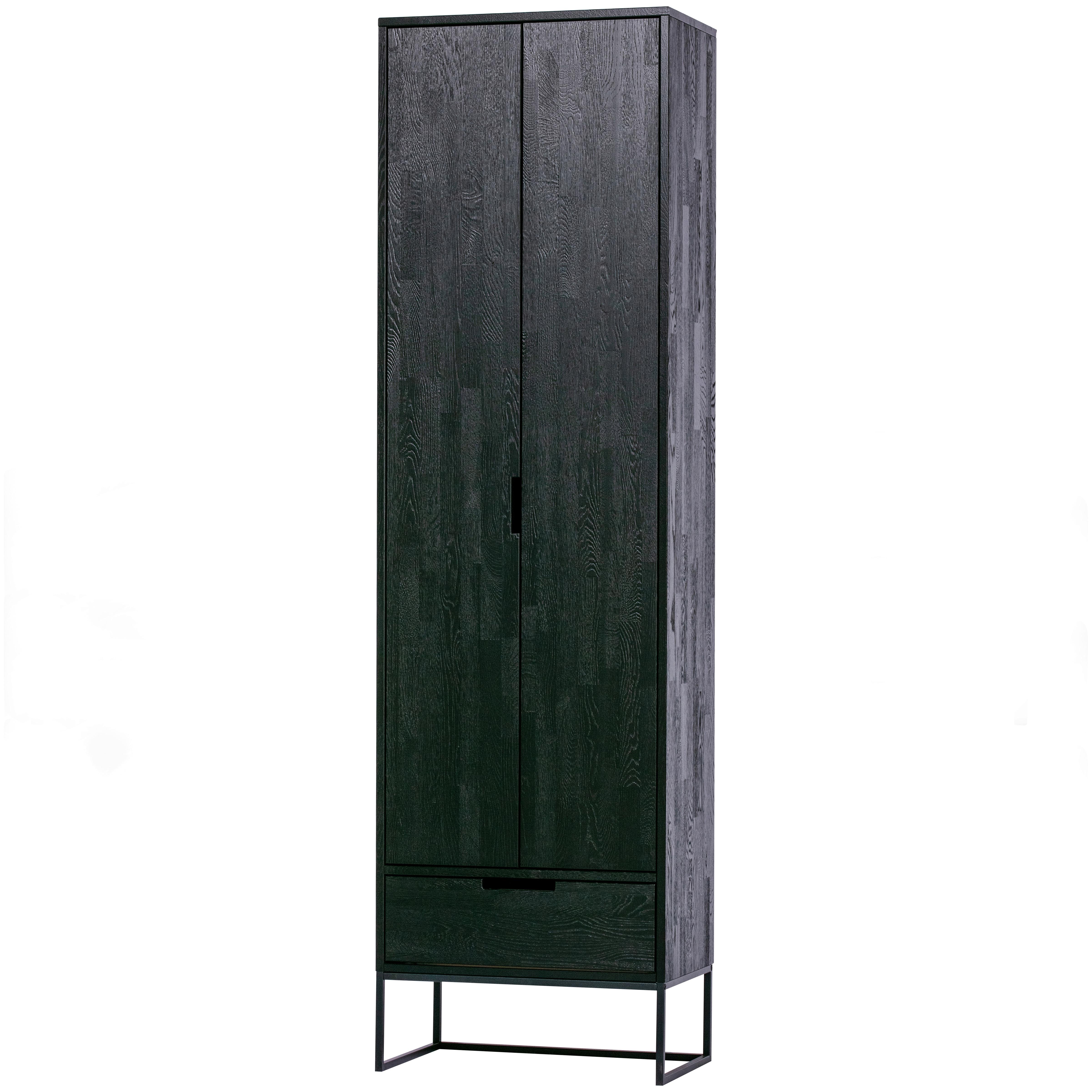 MEHRZWECKSCHRANK Silas Schwarz B: 60 cm - Schwarz, Design, Holz/Holzwerkstoff (60/210/36cm) - Livetastic