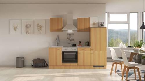 Küchenblock Nano Buchefarben/Beige B: 220 cm - Beige/Buchefarben, MODERN, Holzwerkstoff (220cm) - FlexWell