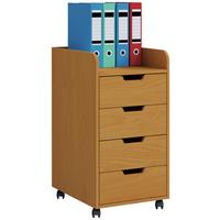 Rollcontainer Buche Dekor Konal Maxi 40x74x50 cm - Buchefarben, KONVENTIONELL, Holzwerkstoff/Kunststoff (40/74/50cm) - MID.YOU