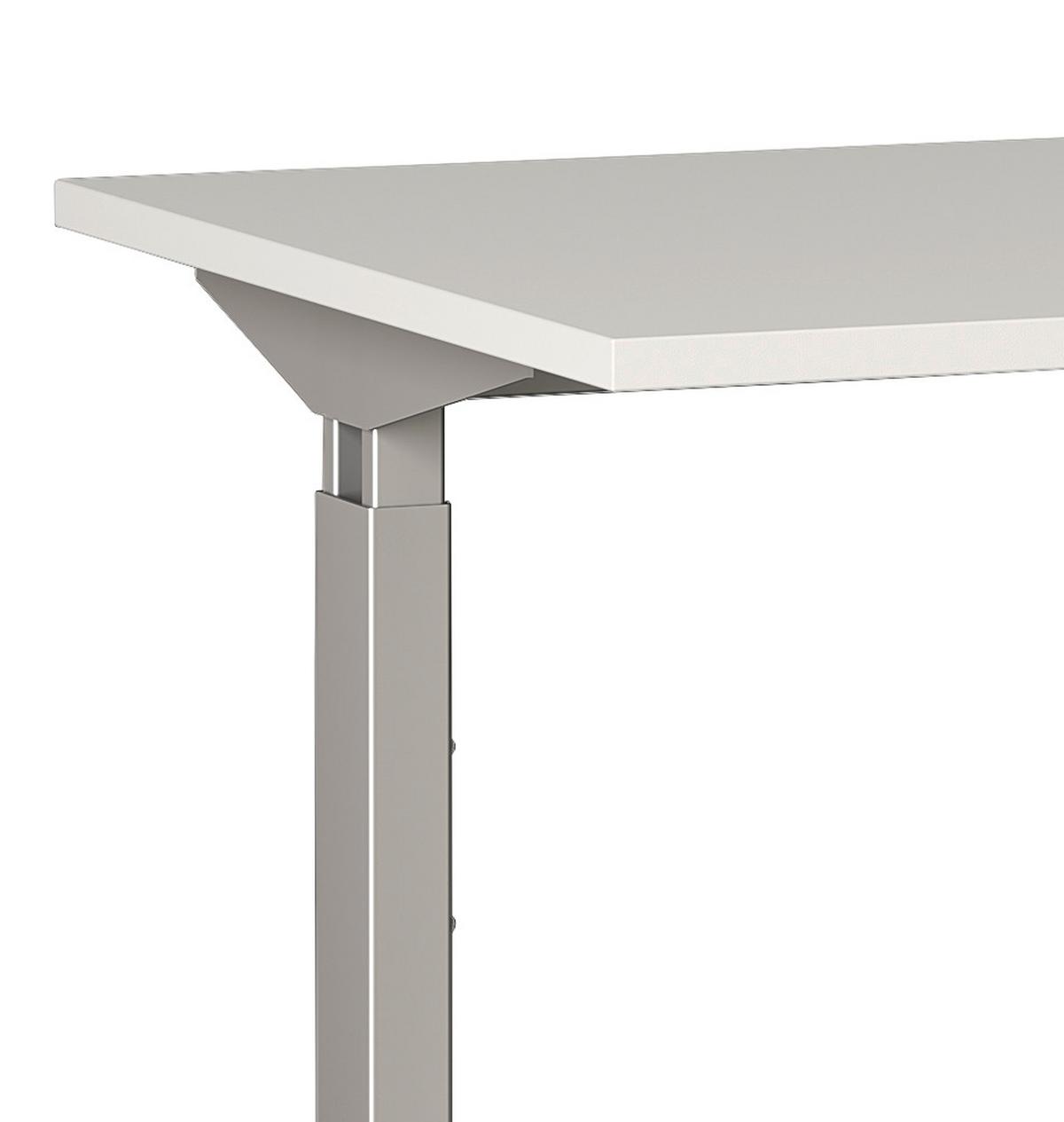 Schreibtisch B 160 H 70 cm Gw-Profi, Grau/Silberfarben - Silberfarben/Grau, KONVENTIONELL, Holzwerkstoff/Metall (160/70/80cm) - Germania