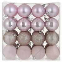 Baňka na vánoční stromeček NOELE, sada 32 ks - pink, Konvenční, plast (6cm) - Mömax
