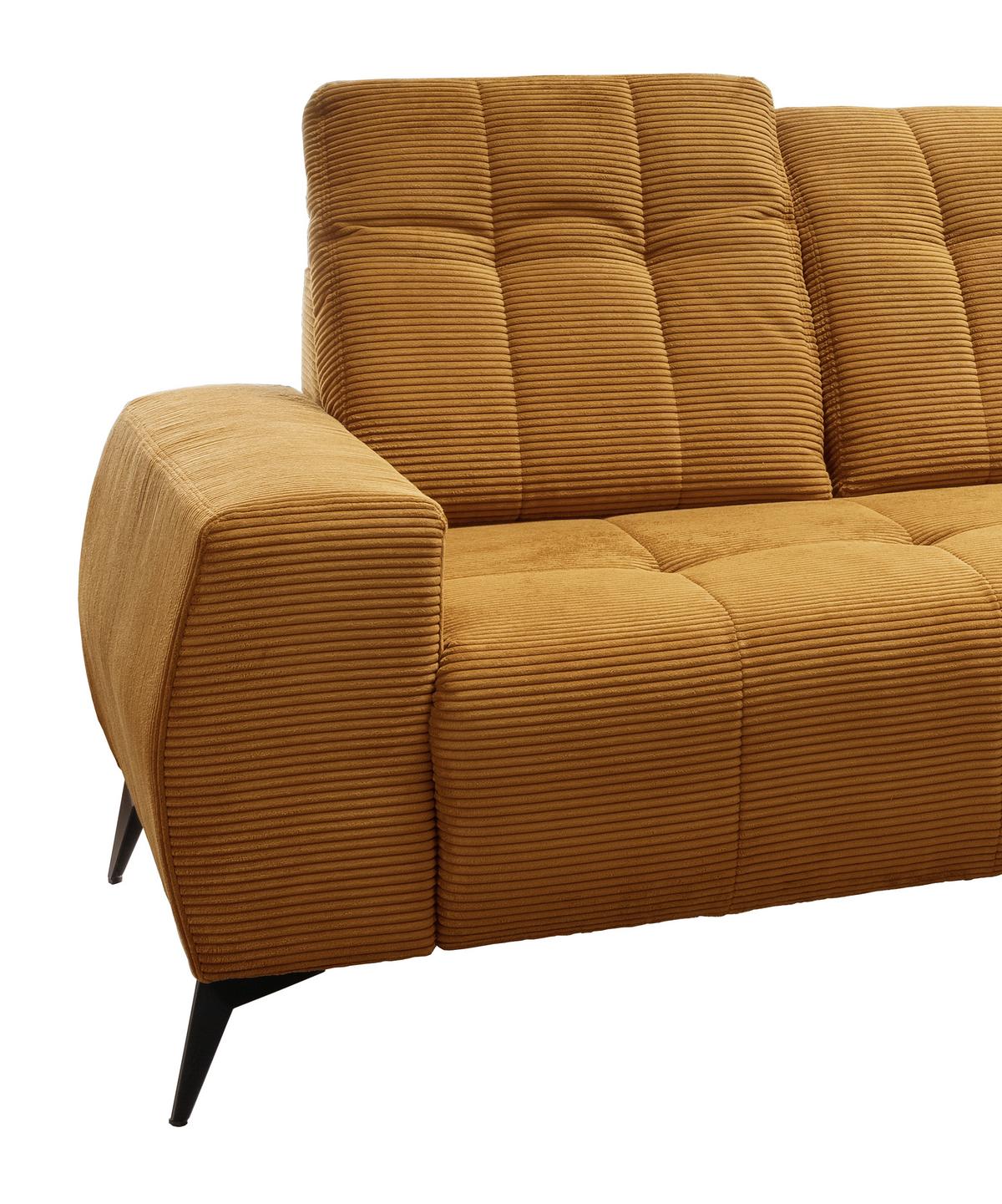 Ecksofa Mit Usb Anschluss Sano, Goldfarben,s: 258x180 Cm - Goldfarben/Schwarz, MODERN, Textil (258/180cm) - Livetastic