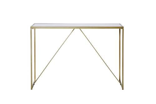 Konsolentisch Glam Console Goldfarben/Weiß B: 30 cm - Goldfarben/Weiß, KONVENTIONELL, Holzwerkstoff/Metall (111/30/76cm) - Livetastic