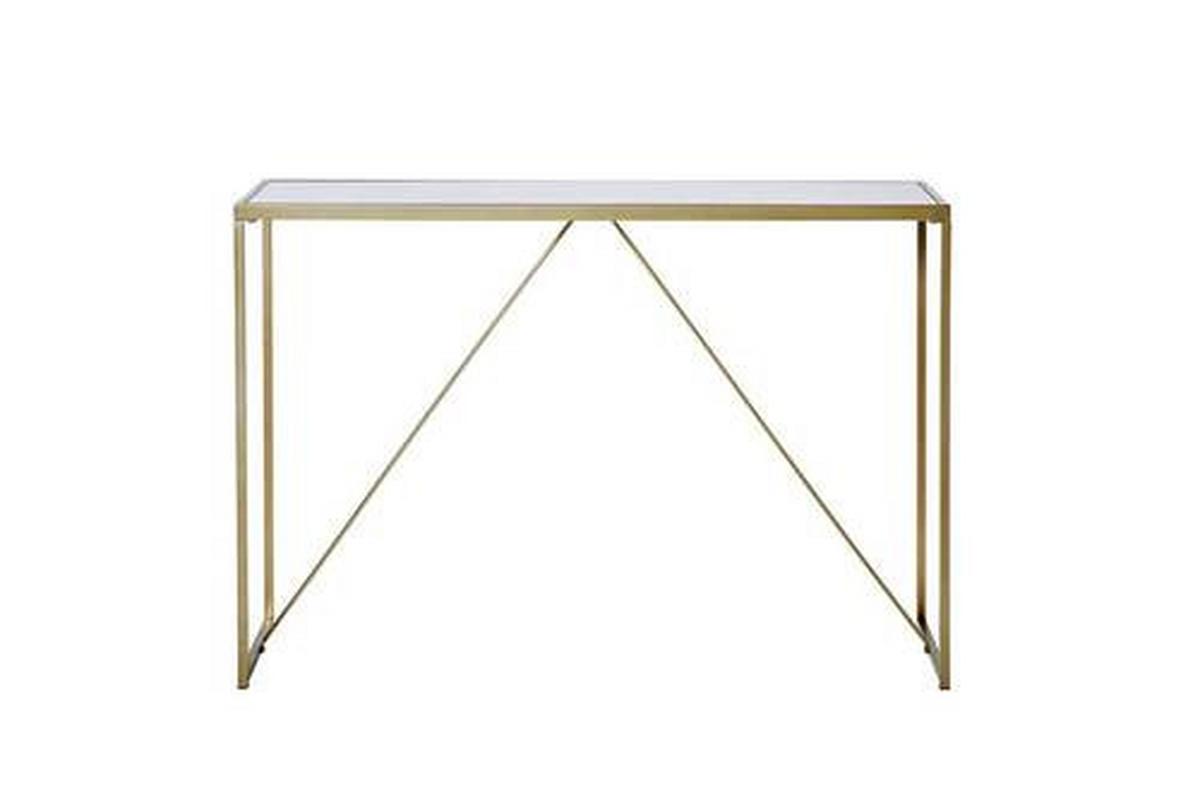 Konsolentisch Glam Console Goldfarben/Weiß B: 30 cm - Goldfarben/Weiß, KONVENTIONELL, Holzwerkstoff/Metall (111/30/76cm) - Livetastic