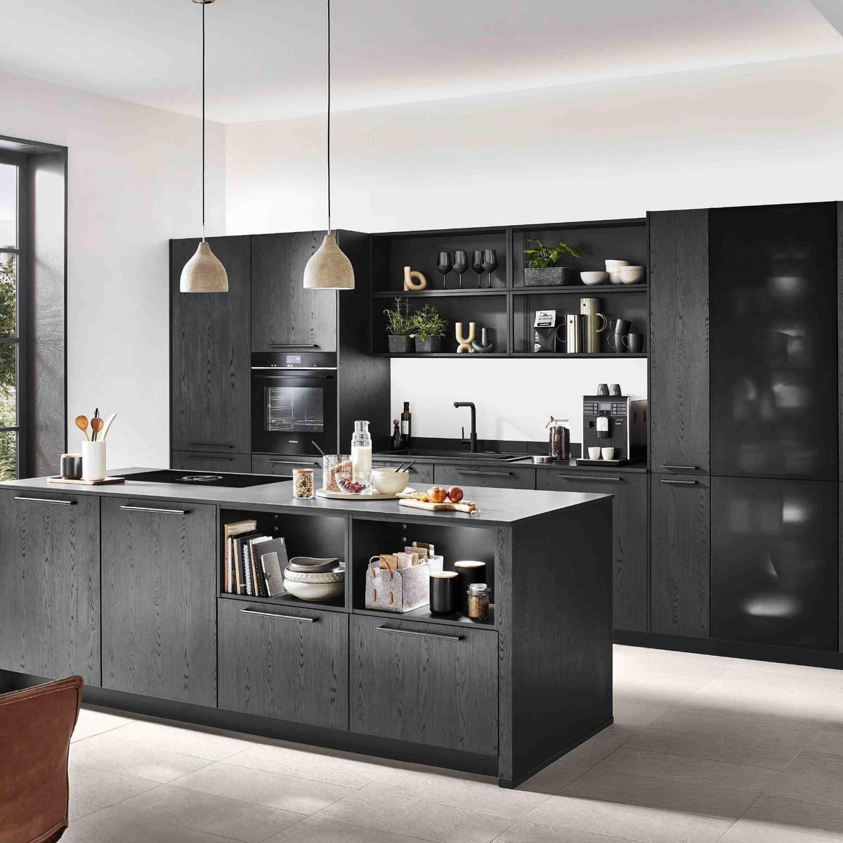 Front: Eiche Nero Nb. Front Singapur - Eiche dunkel, MODERN, Holzwerkstoff - Vertico