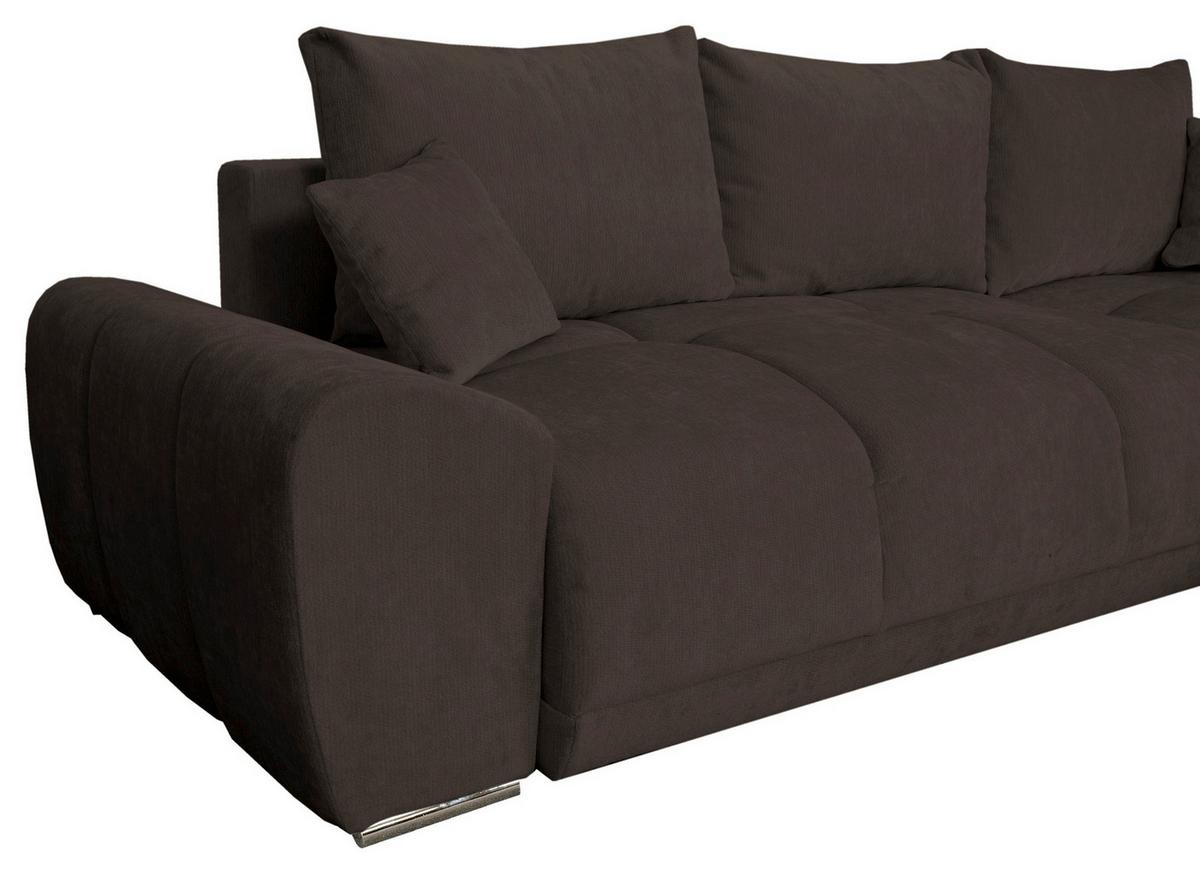ECKSCHLAFSOFA Ramon, Braun S: 296x182 cm - Chromfarben/Beige, Trend, Textil (296/182cm)