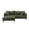 Ecksofa Lava - Schwarz/Olivgrün, Design, Textil (180/255cm) - Livetastic