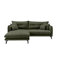 Ecksofa Lava - Schwarz/Olivgrün, Design, Textil (180/255cm) - Livetastic