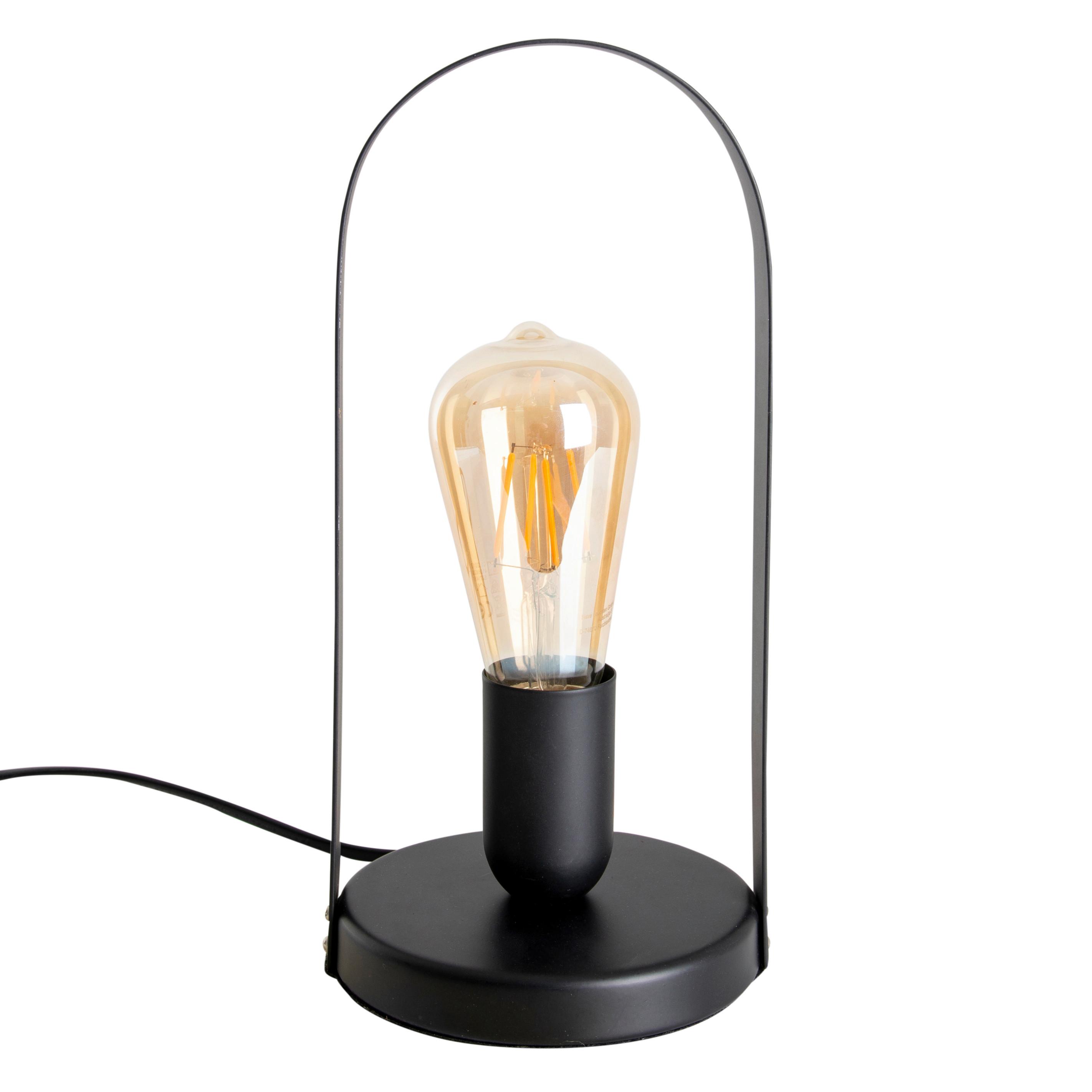 Tischlampe Faro Schwarz Vintage Style - Schwarz, Design, Metall (13,5/28,5cm) - Näve