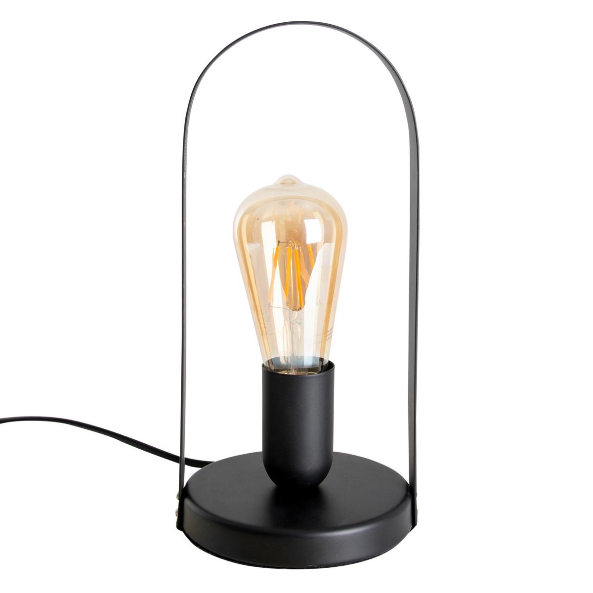 Tischlampe Faro Schwarz Vintage Style - Schwarz, Design, Metall (13,5/28,5cm) - Näve