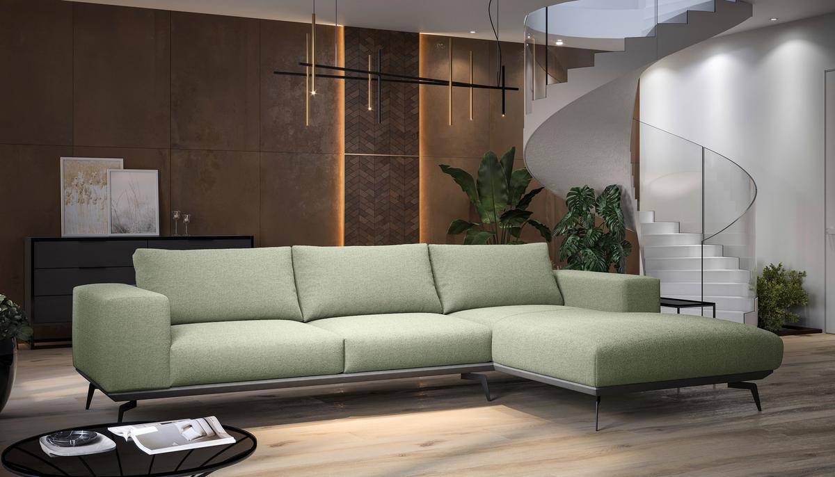 Ecksofa Albero - Beige/Schwarz, Design, Holz/Textil (330/180cm) - MID.YOU