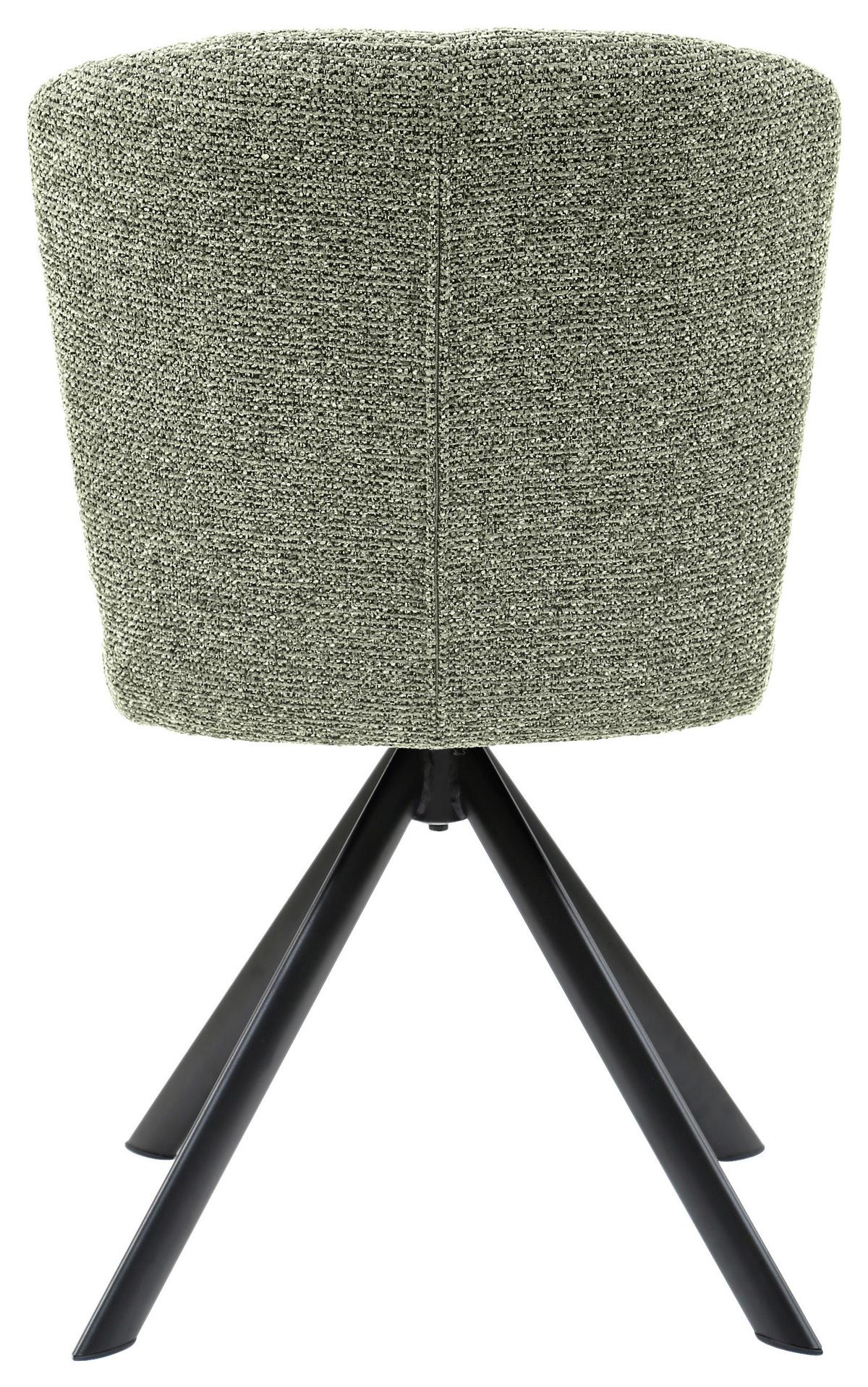 Otočná stolička NORA zelená - čierna/zelená, Modern, kov/drevo (52/87/64cm) - Premium Living