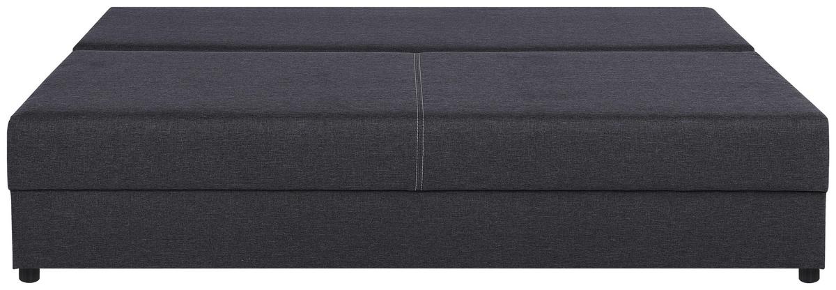 Schlafsofa Mega Dunkelgrau 190x80x75 cm - Dunkelgrau/Schwarz, Design, Holzwerkstoff/Textil (190/80/75cm) - P & B