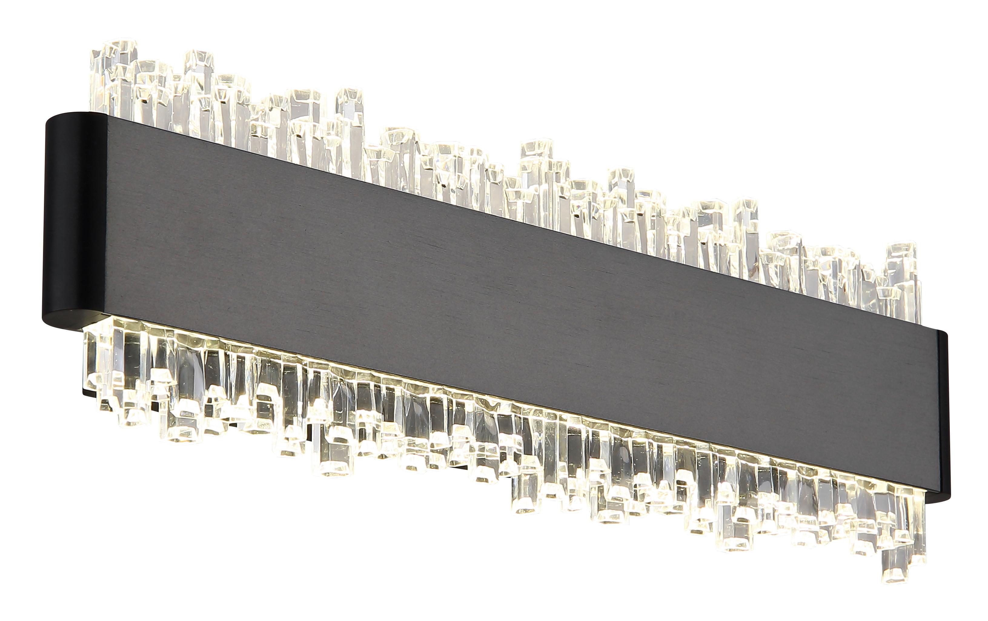 LED-Wandleuchte 4000k, 8w - Klar/Schwarz, Design, Kunststoff/Metall (120/8/4cm) - Globo