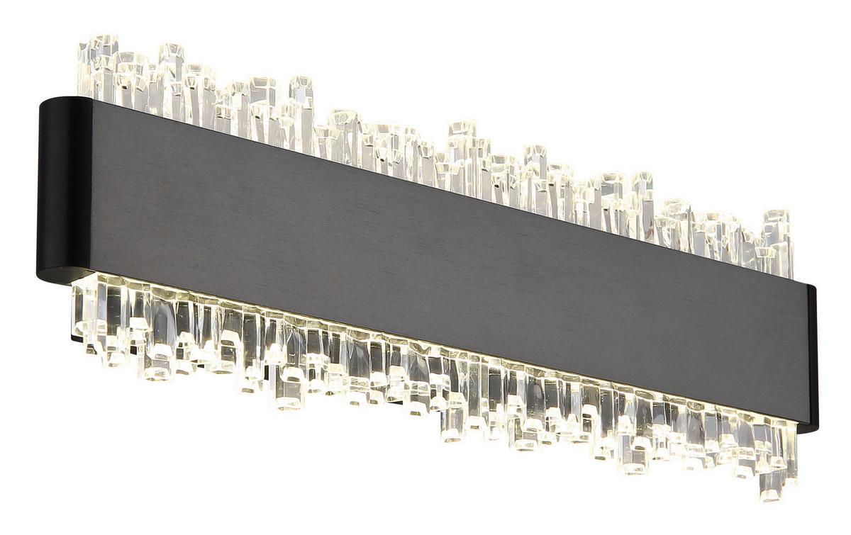 LED-Wandleuchte 4000k, 8w - Klar/Schwarz, Design, Kunststoff/Metall (120/8/4cm) - Globo