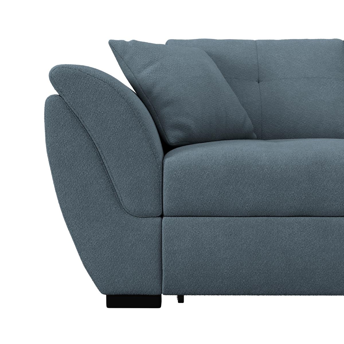 Rohová sedačka BERISSO, pravá, modrá - modrá/čierna, Konventionell, textil (278/187cm) - Ondega