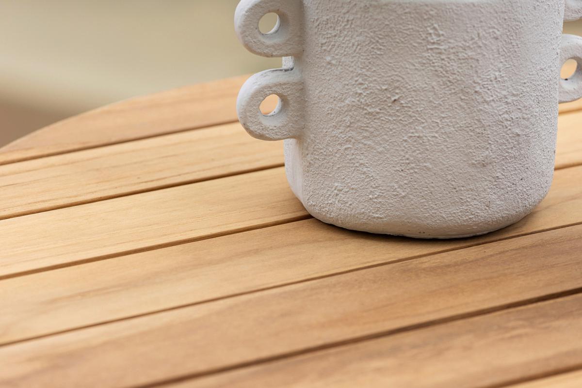 Gartentisch Holmsund - Silberfarben/Teakfarben, KONVENTIONELL, Holz/Metall (65/65/75cm) - Gardenson