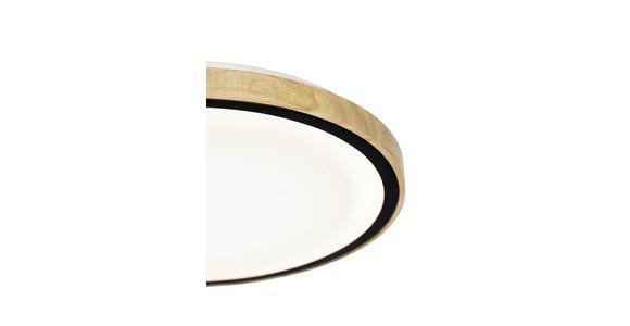 LED-Deckenleuchte Loni Ø 30 cm, 1-Flammig mit Holz - Schwarz/Naturfarben, MODERN, Holz/Kunststoff (30/8cm) - Luca Bessoni