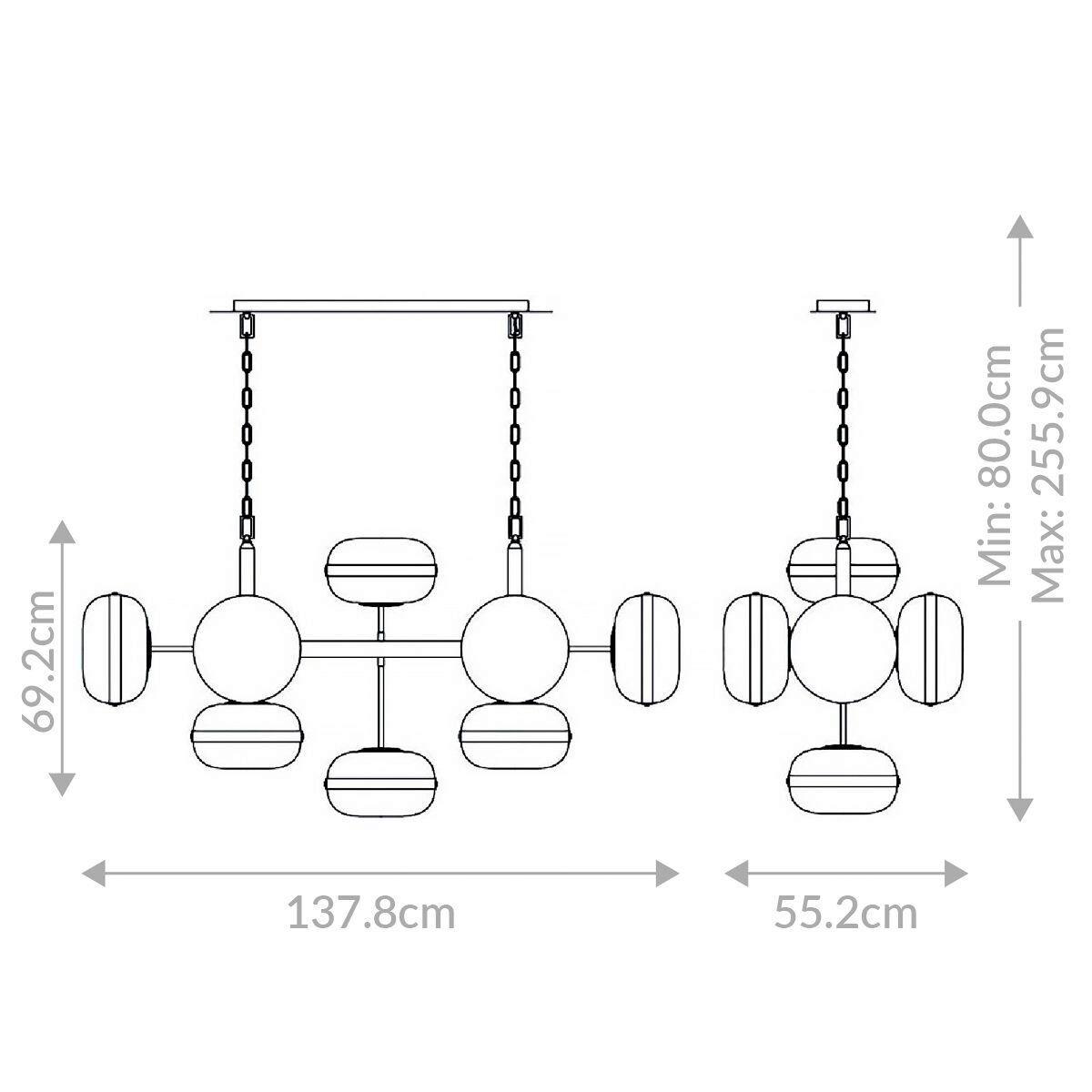 Függeszték Qn-Nottingham-10lp-Ab - sárgarézszínű, Konventionell, üveg/fém (80cm) - Elstead Lighting