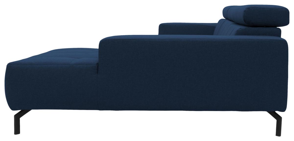 Ecksofa Cunelli Dunkelblau Webstoff - Schwarz/Dunkelblau, Design, Textil (292/175cm) - MID.YOU
