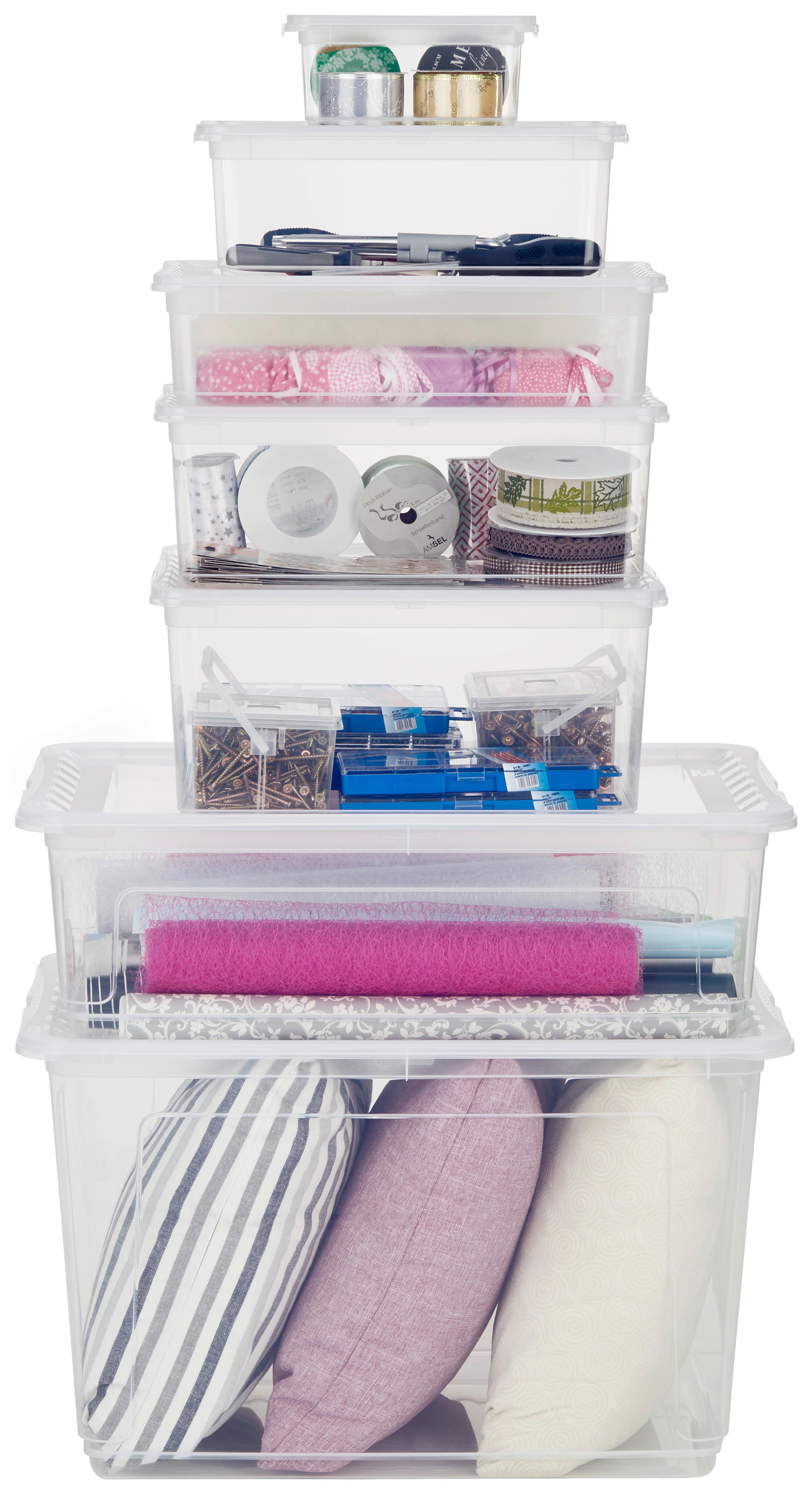 Aufbewahrungsbox Bea mit Deckel Kunststoff 59x39x18 cm - Transparent, KONVENTIONELL, Kunststoff (59/39/18cm) - Homezone