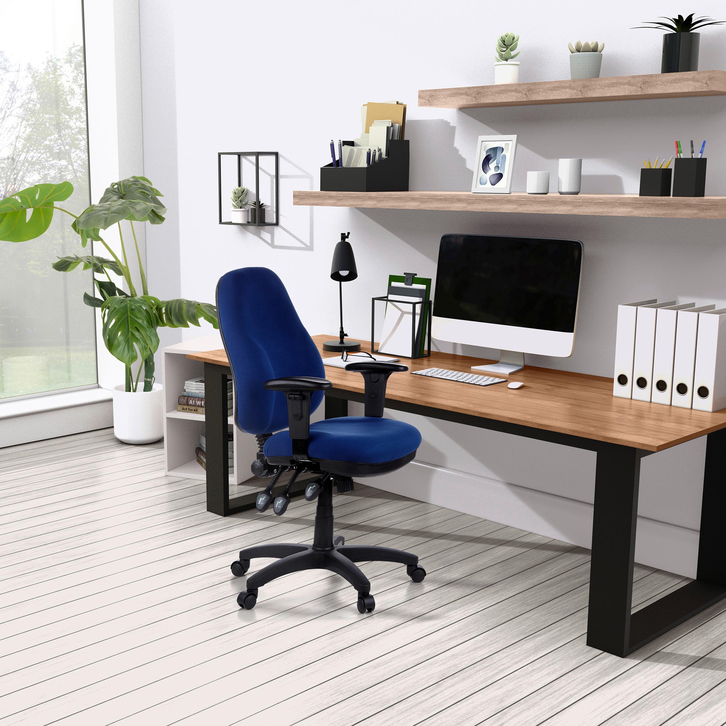 Bürostuhl Zenit Pro Blau/Schwarz Bis 120 Kg - Blau/Schwarz, Basics, Kunststoff/Textil (58/121/46cm) - MID.YOU