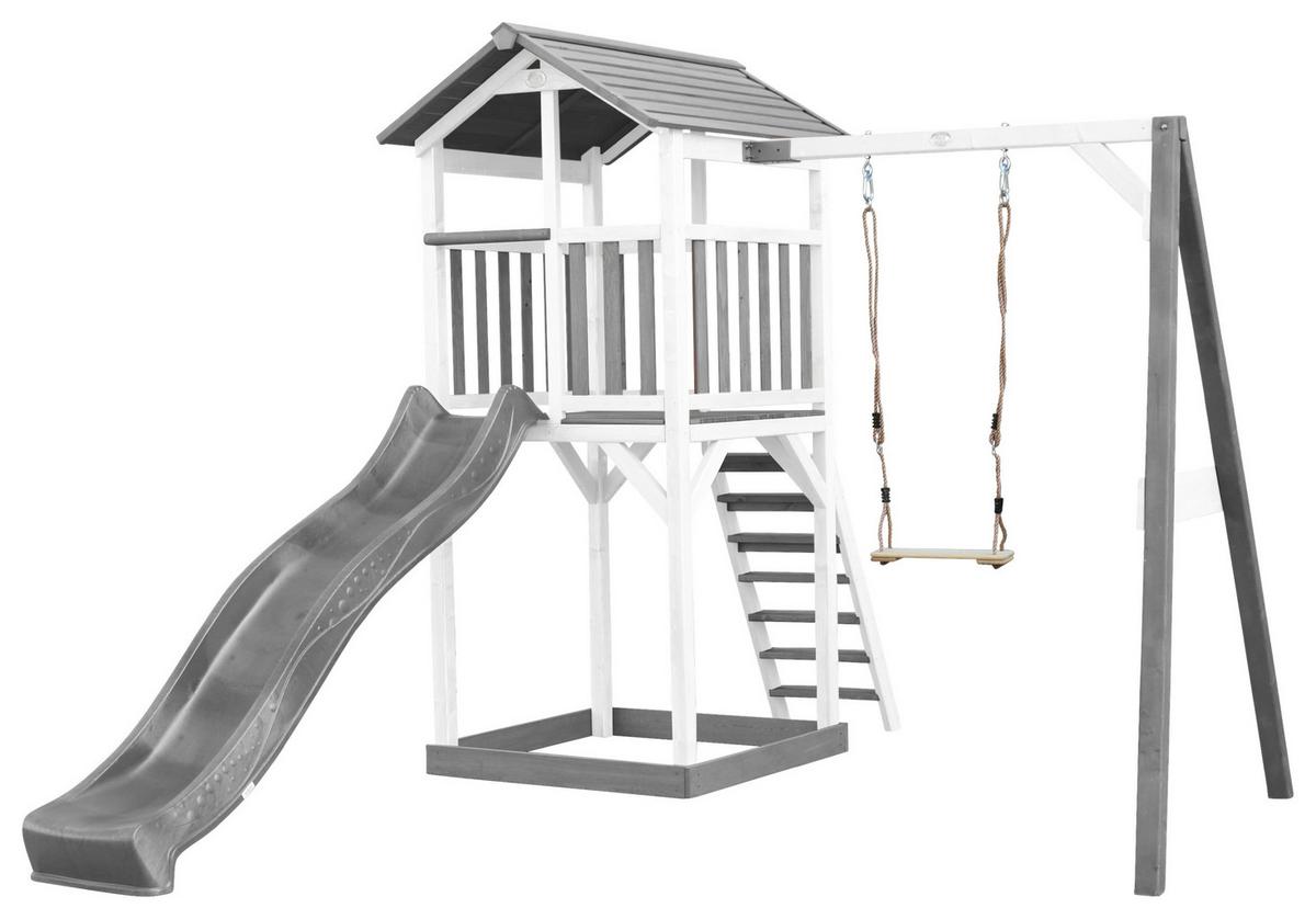 Spielturm A025.121.82 - Weiß/Grau, KONVENTIONELL, Holz/Kunststoff (283,6/241,9/349cm) - Ambia Garden
