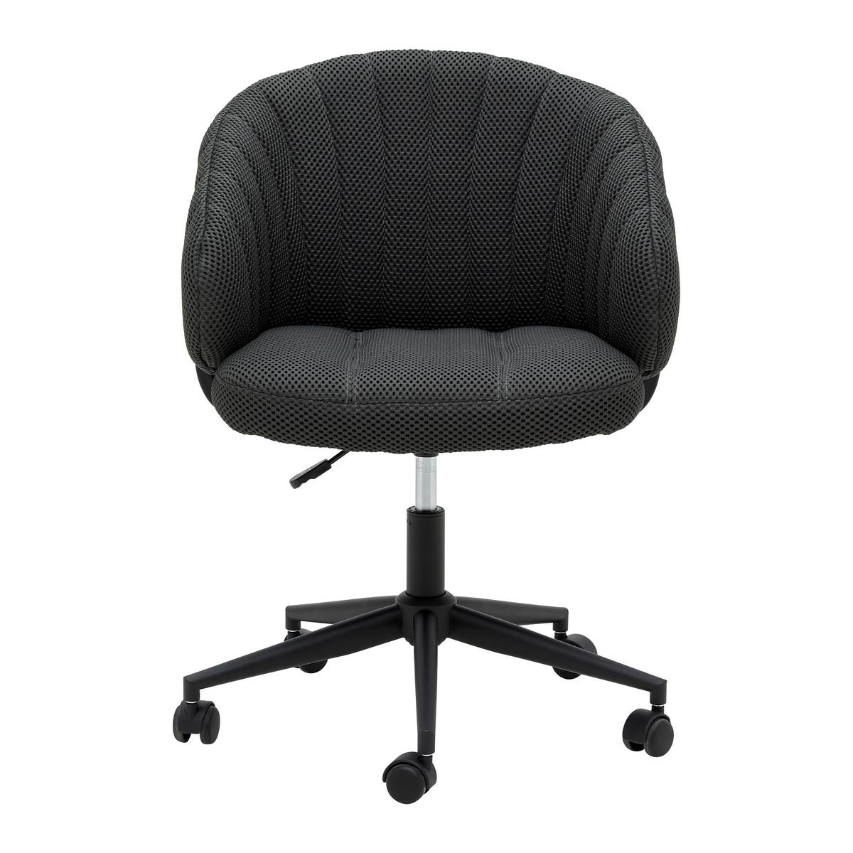 Otočná židle VALERIA - černá/tmavě šedá, Moderní, kov/textil (61/78-85.5/62cm) - Mömax