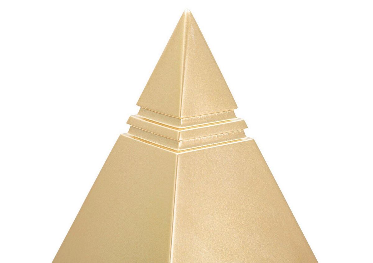Skulptur Pyramide Gold B: 11,5 cm - Goldfarben, Basics, Kunststoff (11.5/15.5/11.5cm)