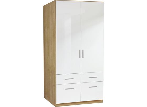Kleiderschrank Celle, 2-türig - Eichefarben/Weiß, MODERN, Holz (91/197/54cm) Kleiderschrank Celle, 2-türig - Eichefarben/Weiß, MODERN, Holz (91/197/54cm)