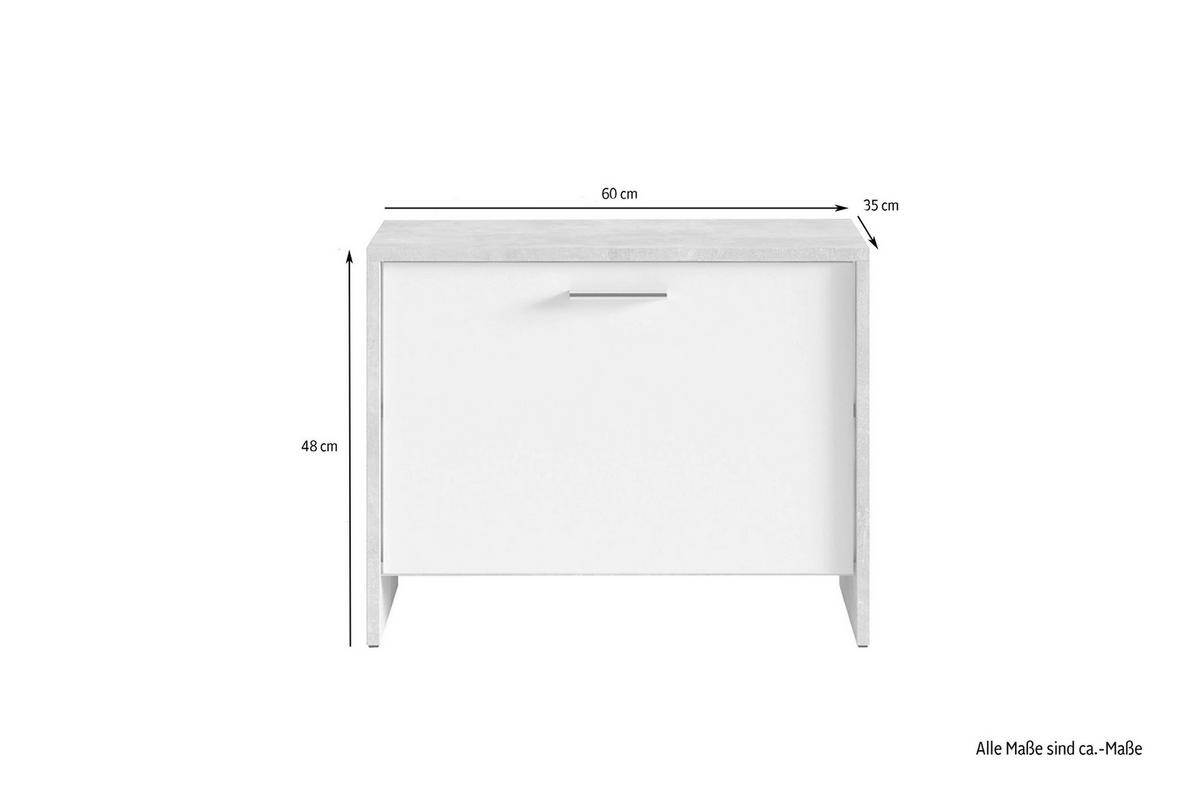 Garderobenbank Ben B: 60cm + Schuhablage Alteiche - Alteiche/Anthrazit, MODERN, Holzwerkstoff (60/48/35cm) - MID.YOU