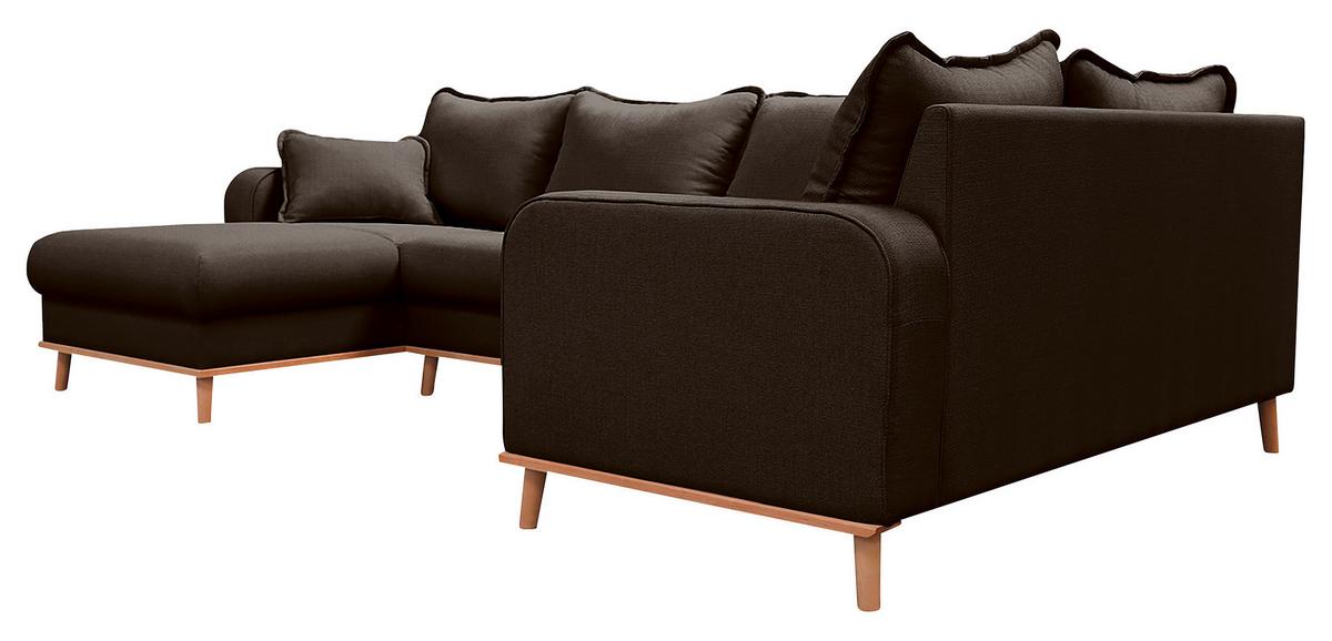 Wohnlandschaft Beata D. Braun U:170x296x167cm - Wengefarben/Dunkelbraun, Design, Textil (170/296/167cm) - Livetastic