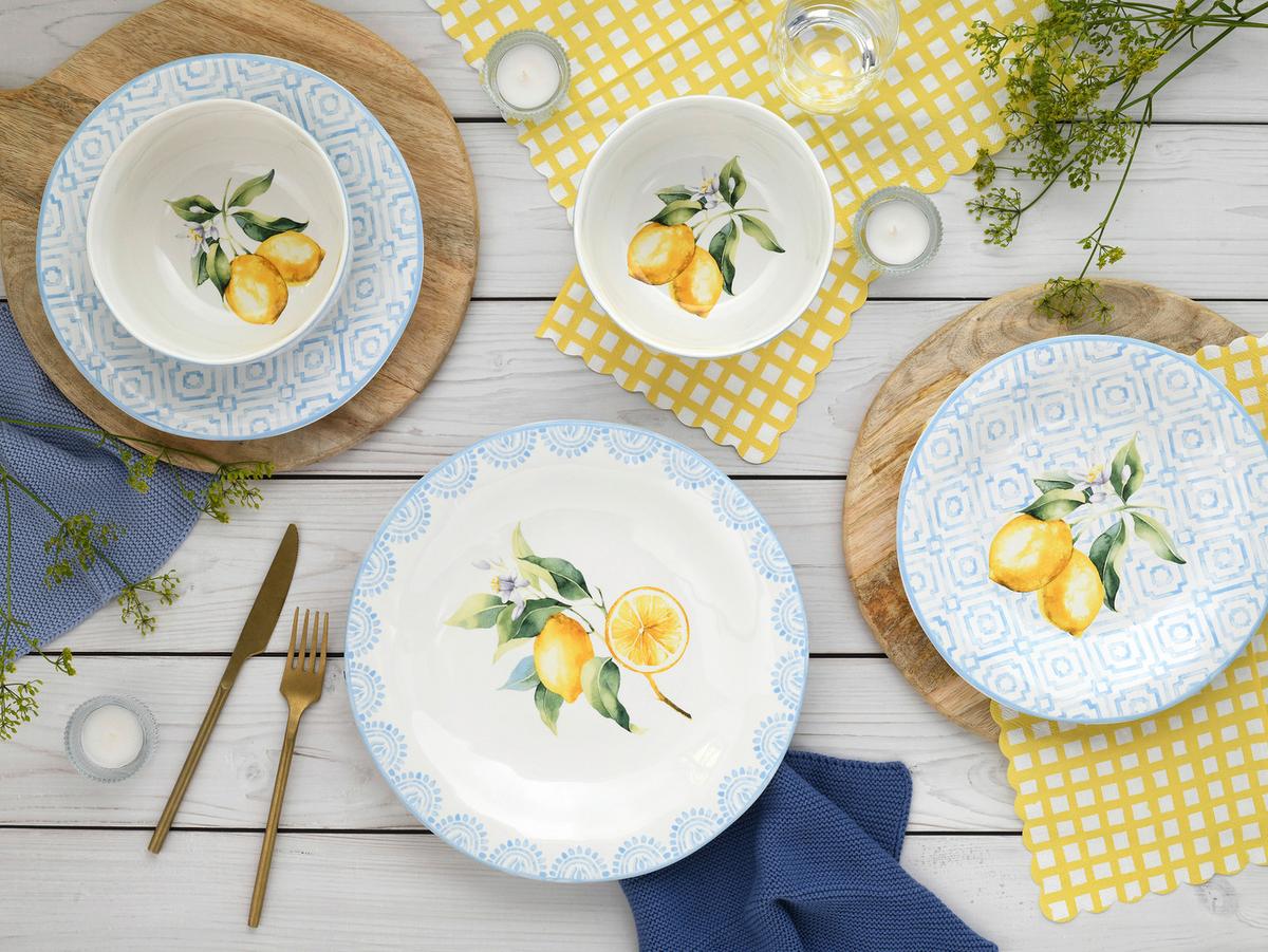 Tafelservice Lemoncello 12--Teilig., Multicolor - Multicolor, Basics, Keramik - Creatable
