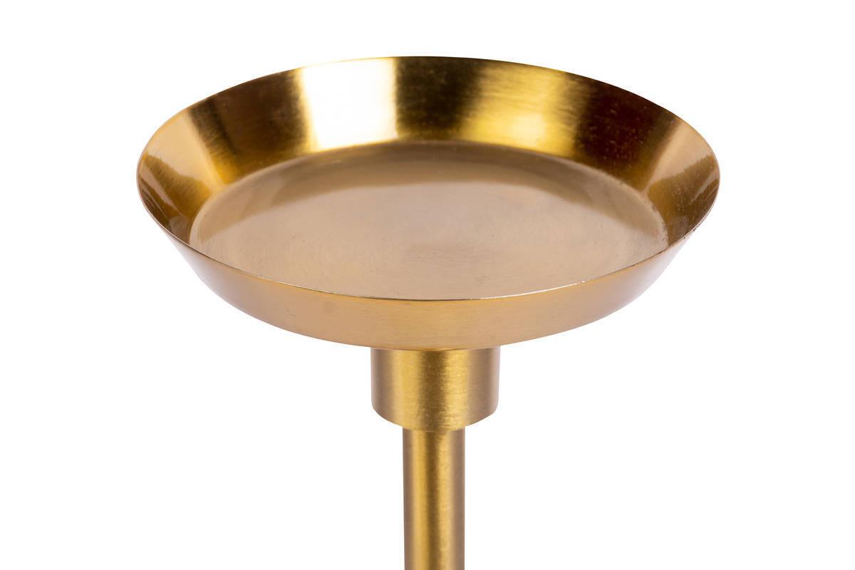 Kerzenständer Fayya Grün/ Goldfarben DxH 10x30 cm - Goldfarben/Grün, Trend, Stein/Metall (10/30/10cm) - Kayoom