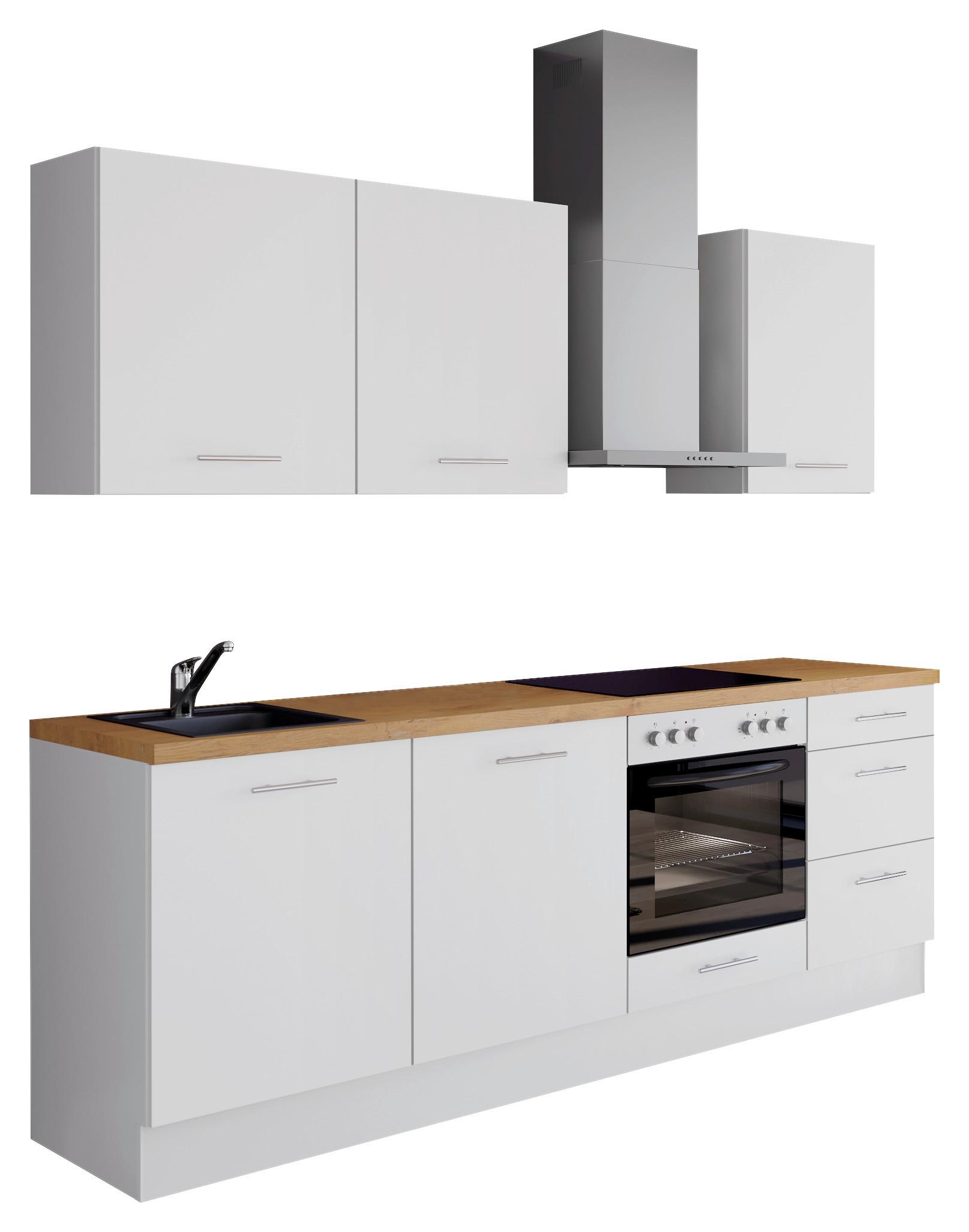 Küchenblock Ip3150 - Eichefarben/Weiß, Design, Holzwerkstoff (230cm) - Impuls
