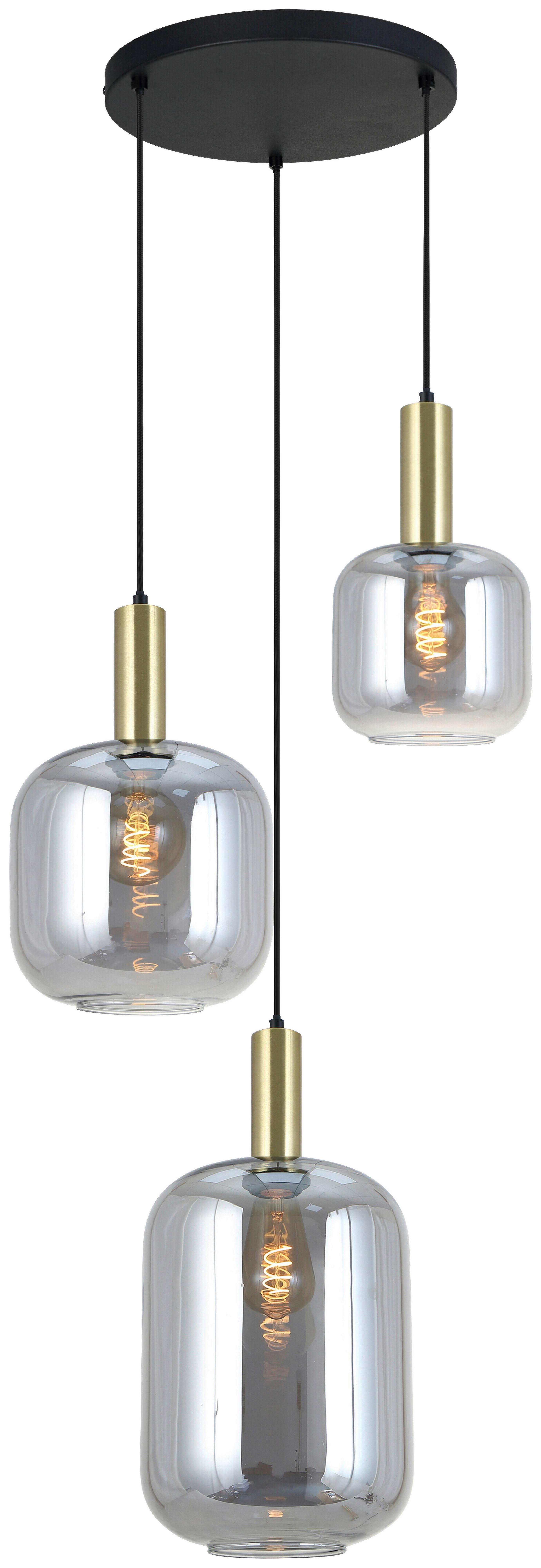 HÄNGELEUCHTE NETTE - Goldfarben/Schwarz, KONVENTIONELL, Glas/Metall (42/120cm) - James Wood