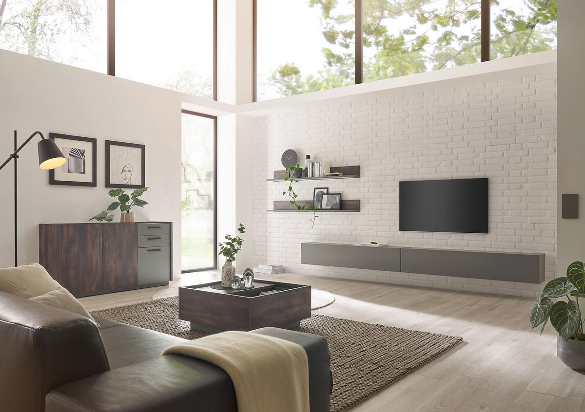 Couchtisch Largo Anthrazit/Eichefarben B: 75 cm - Eichefarben/Anthrazit, Design, Holzwerkstoff (75/33/75cm) - MID.YOU