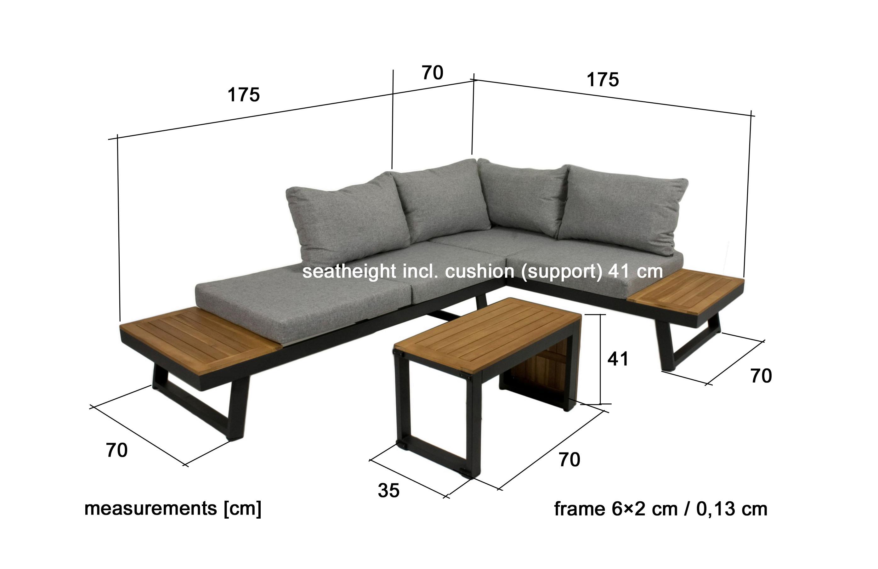 Loungegarnitur Felice - Schwarz/Braun, Basics, Holz/Kunststoff - Gardenson