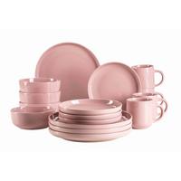Kombiservice Alenia Steinzeug 4 Personen Geschirr Set - Rosa, Basics, Keramik - Mäser