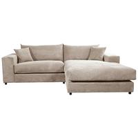 Ecksofa Funny S Rechts Hellbraun S: 265x180 cm - Hellbraun/Schwarz, Basics, Textil (265/180cm) - Livetastic