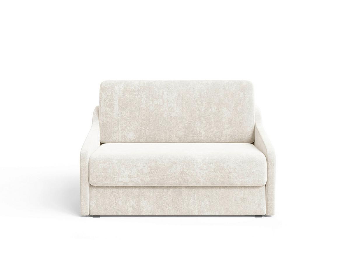 Schlafsofa Fly Creme, B: 136 cm - Creme/Schwarz, Design, Textil (136/86/113cm) - MID.YOU