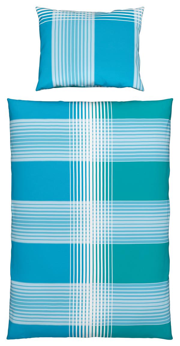 Seersucker-Bettwäsche in Türkis und Blau kaufen
