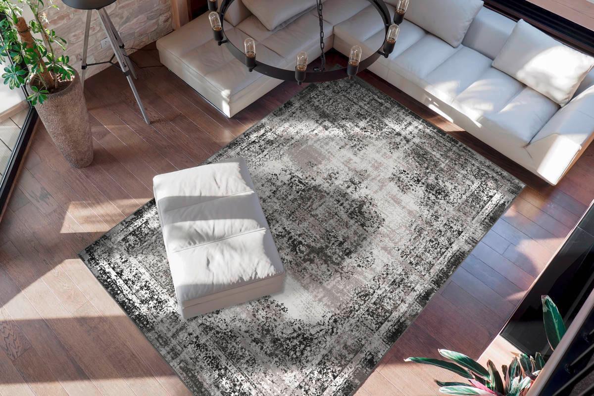 Orientalischer Webteppich Anthrazit 80x150 cm - Anthrazit, Design, Textil (80/150cm) - Kayoom
