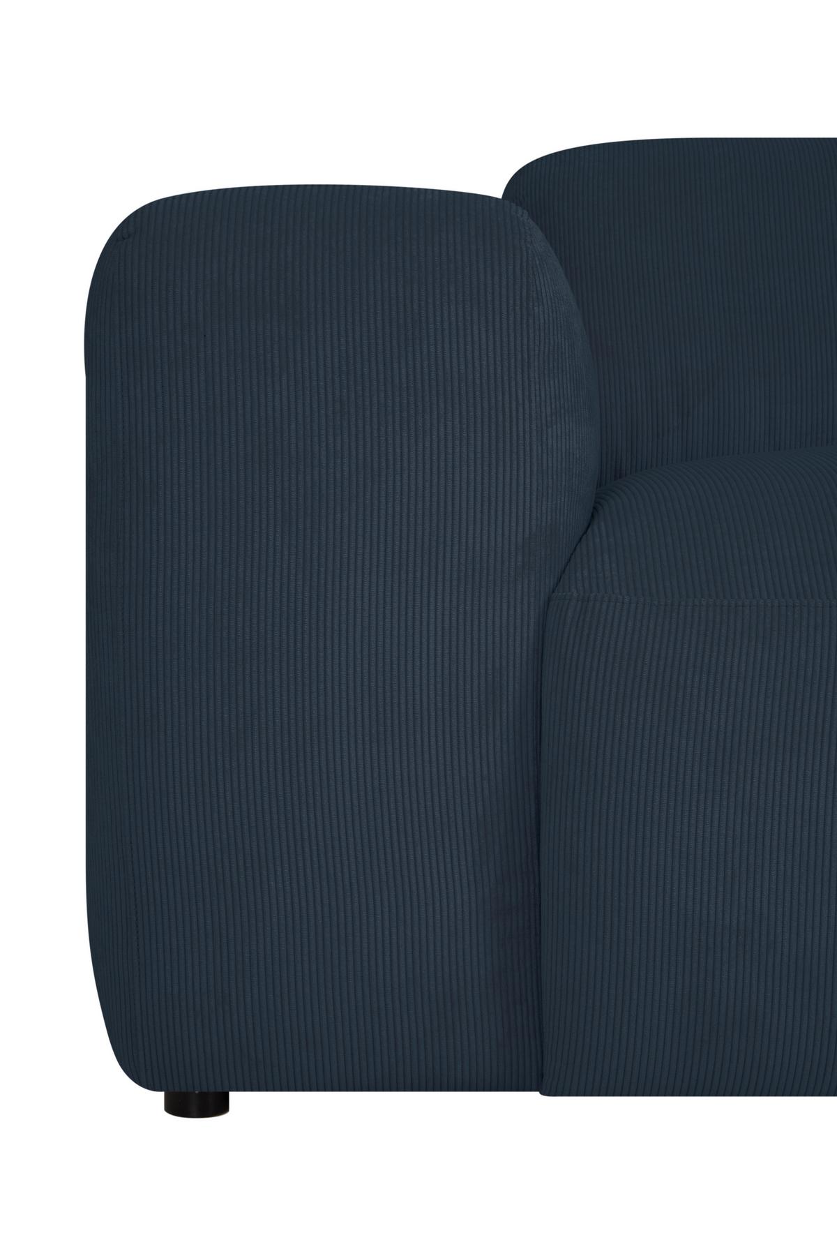 3-sitzer-sofa Hannah Blau B: 247 Cm - Blau/Schwarz, Design, Textil (247/75/104cm) - MID.YOU