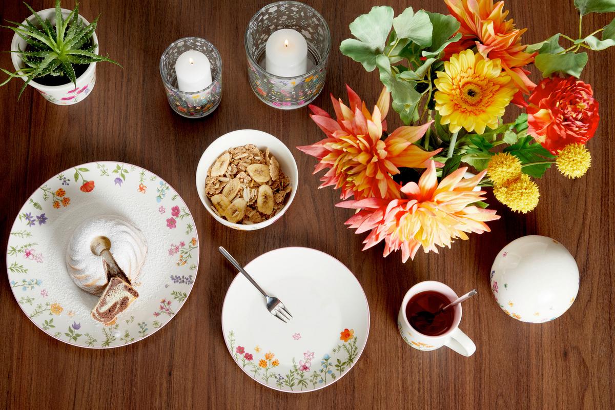 Kombiservice Linessa - Multicolor/Weiß, ROMANTIK / LANDHAUS, Keramik - Luca Bessoni