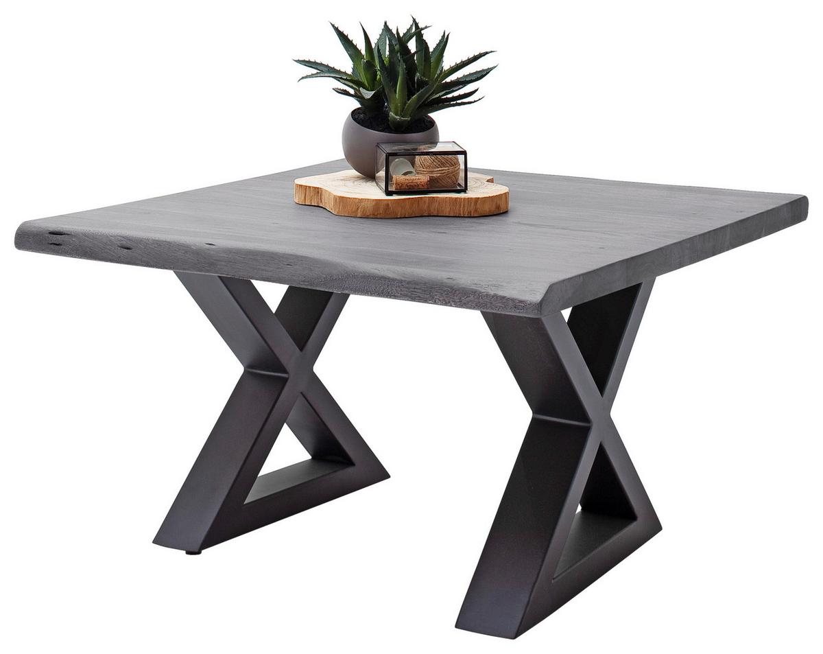 Couchtisch Holz Mit Massiver Tischplatte Cartagena, Akazie - Anthrazit/Grau, MODERN, Holz/Metall (75/45/75cm)
